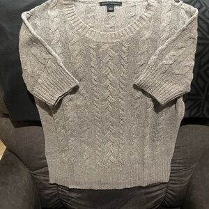 BR Light Gray Cable Knit Sweater